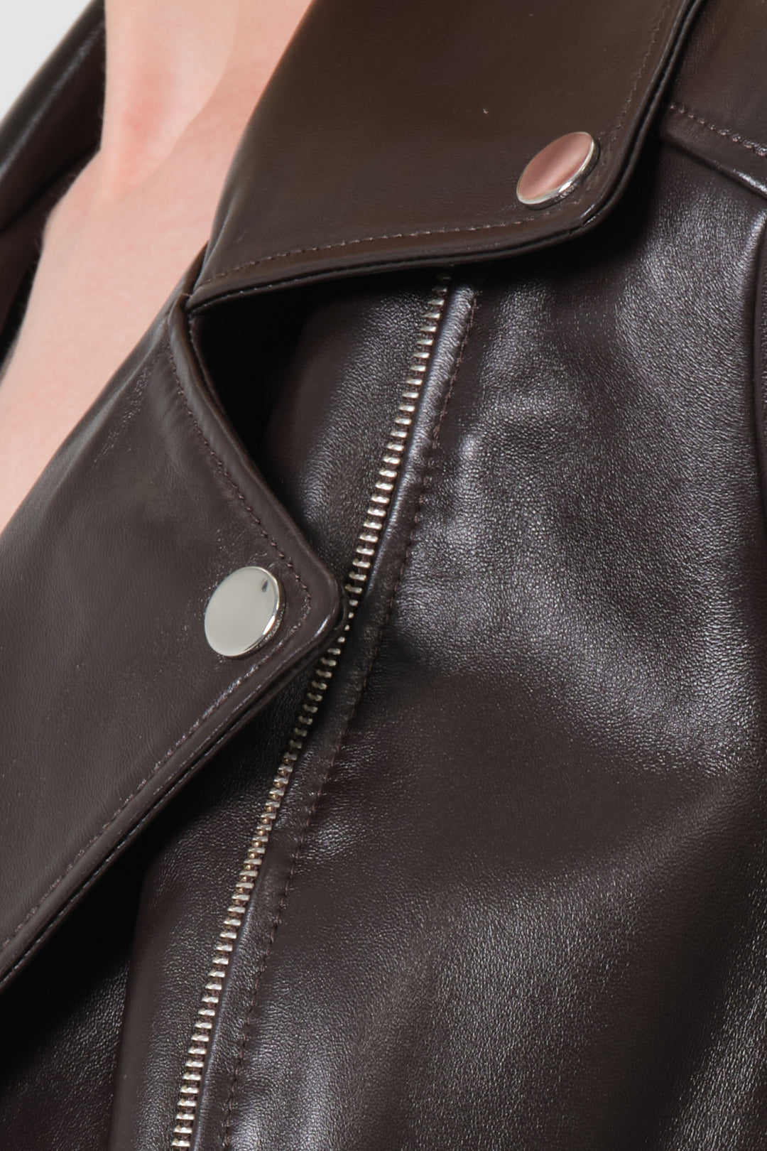 Charlotte Coffee Bean Nappa Leather Jacket
