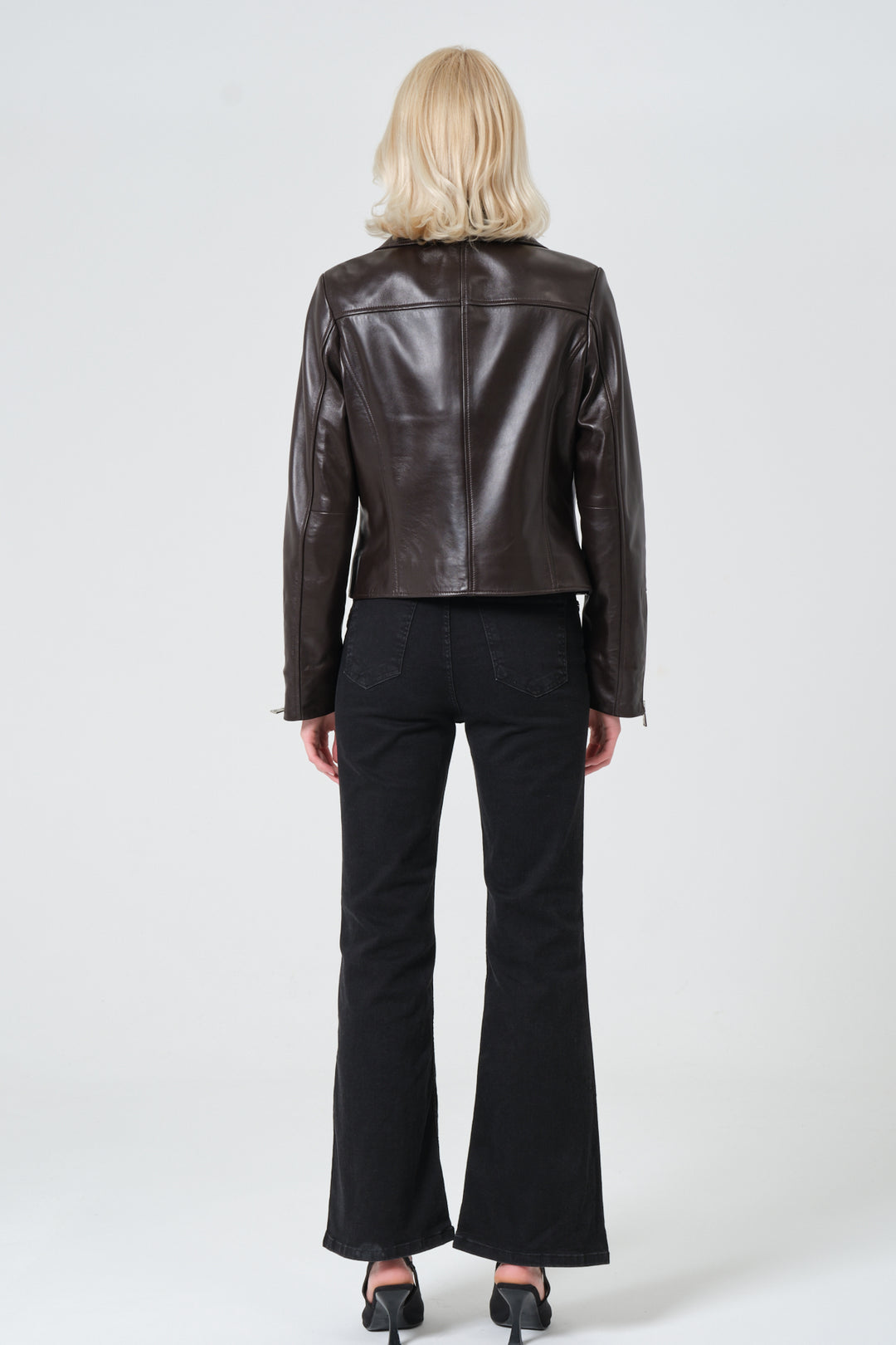 Charlotte Coffee Bean Nappa Leather Jacket