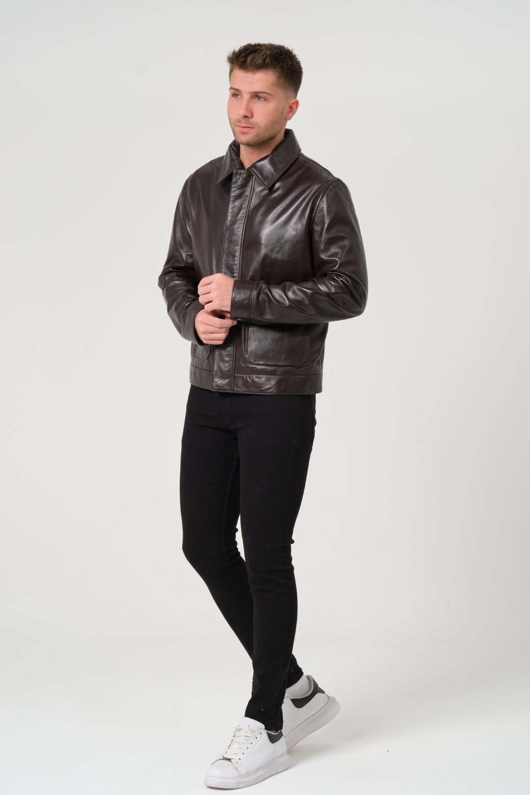 Maddox Coffee Bean Brown Leather Jacket