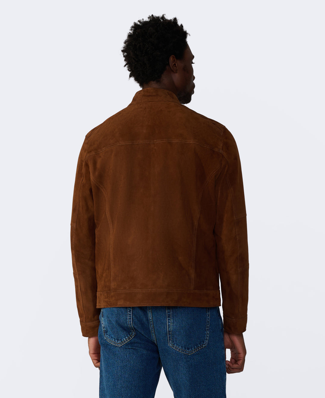 Back view of brown suede jacket