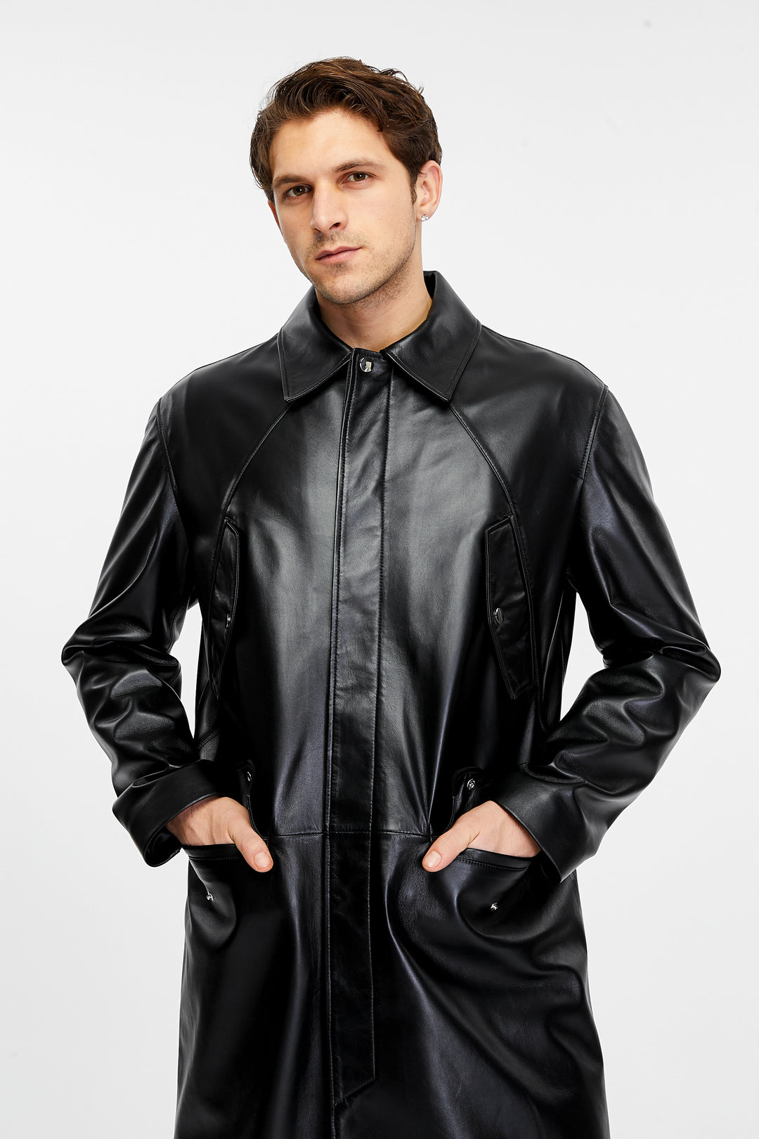 Shoreditch Leather Trench Coat