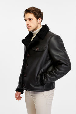 Image of Men's Leather Jacket, Brown