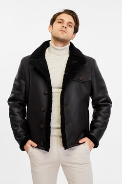 Image of Men's Leather Jacket, Brown