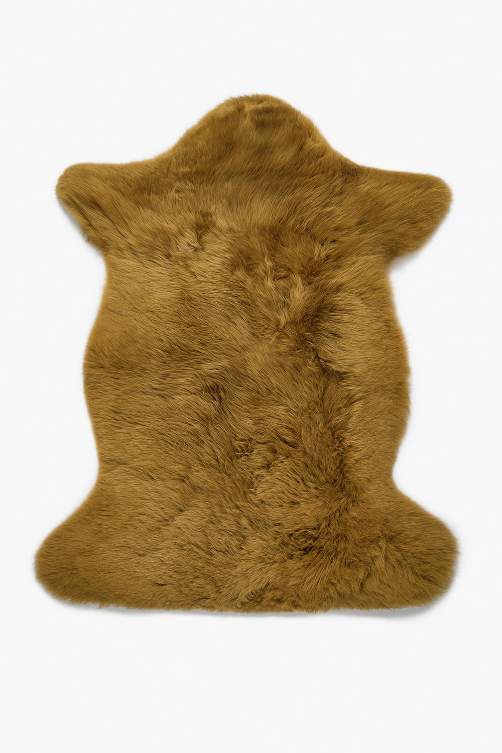 Mustard sheepskin rug - irregular hide shape