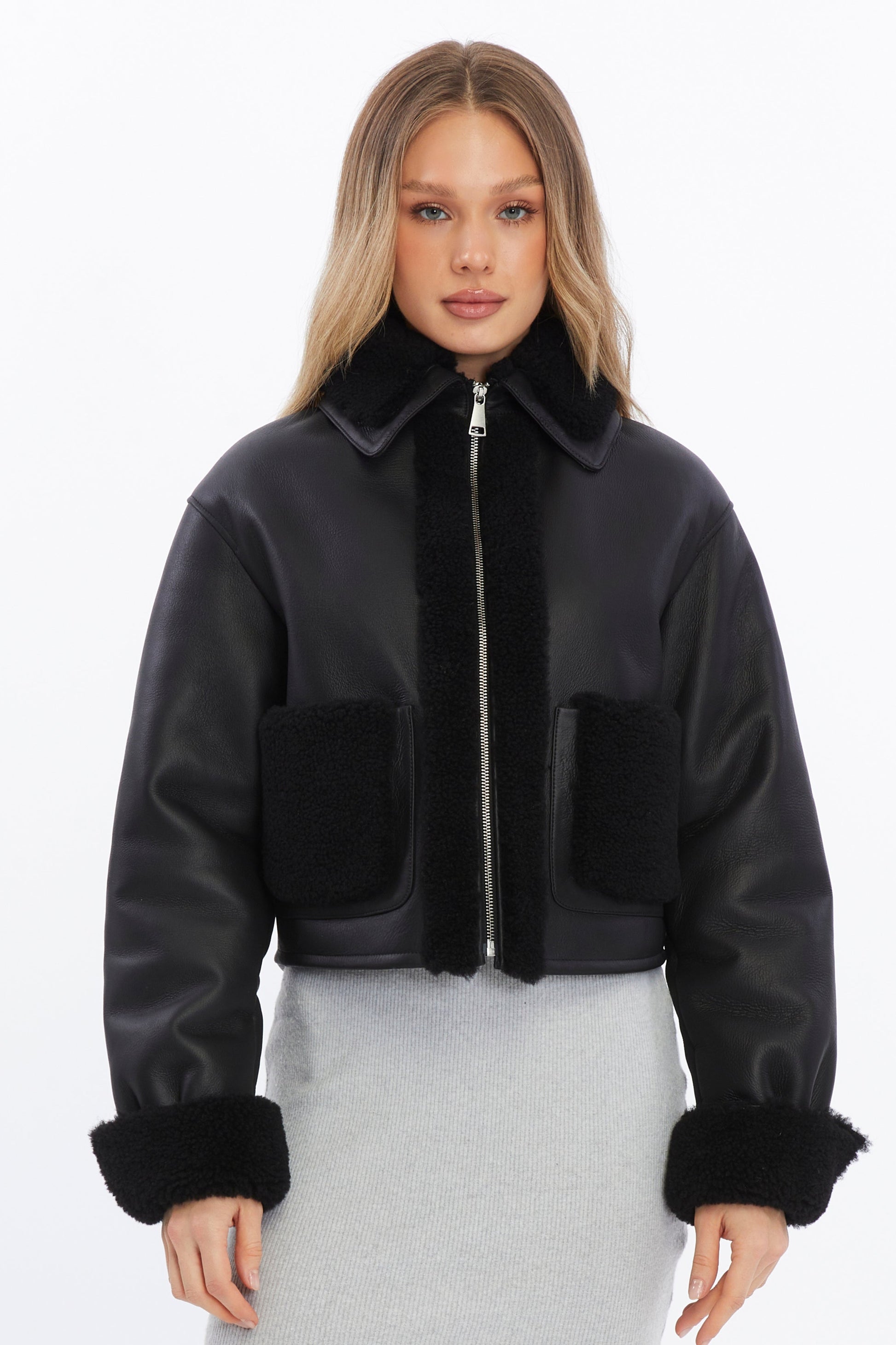 Women's Leather Shearling Jacket