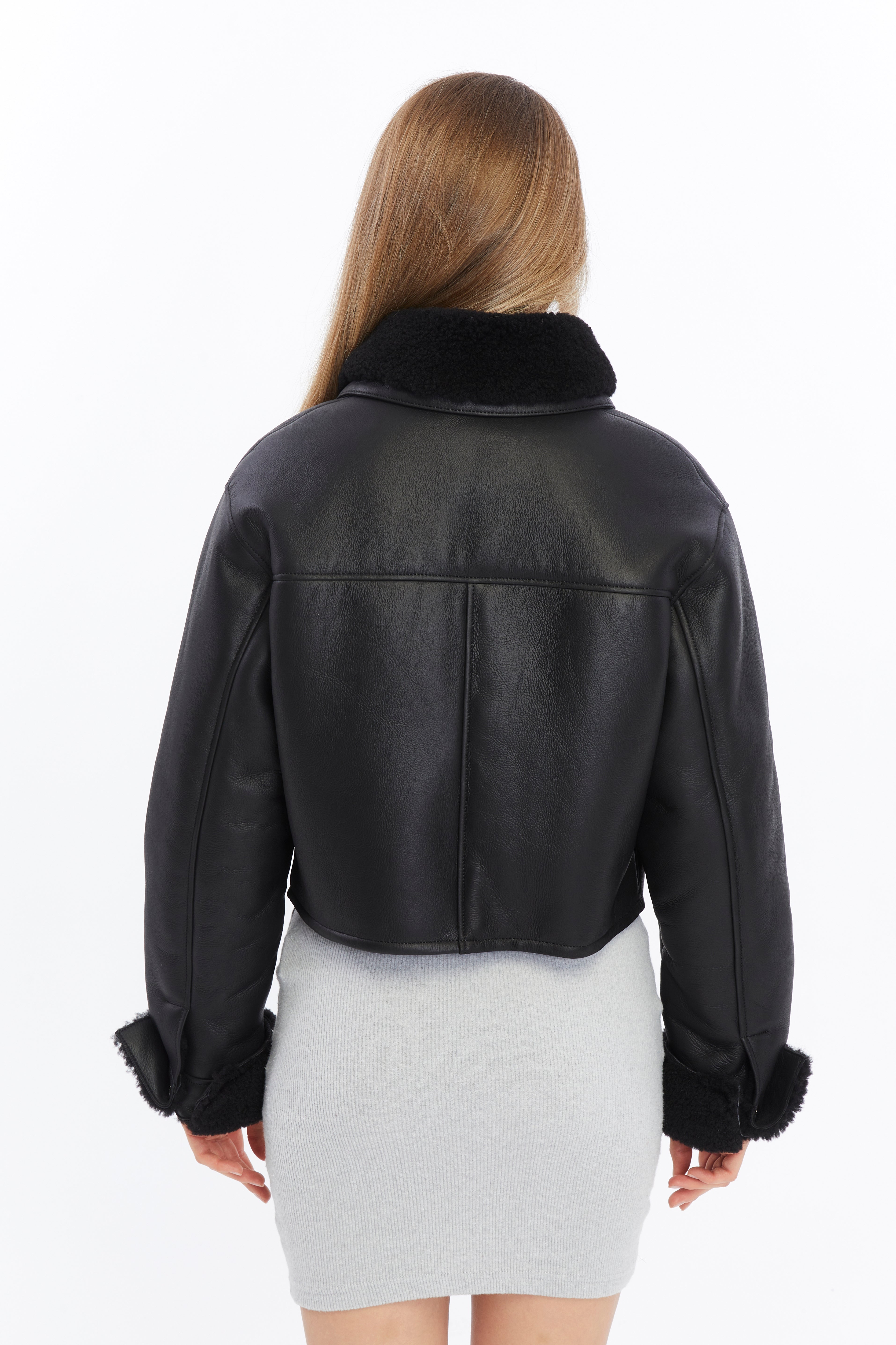 Women's Leather Shearling Jacket