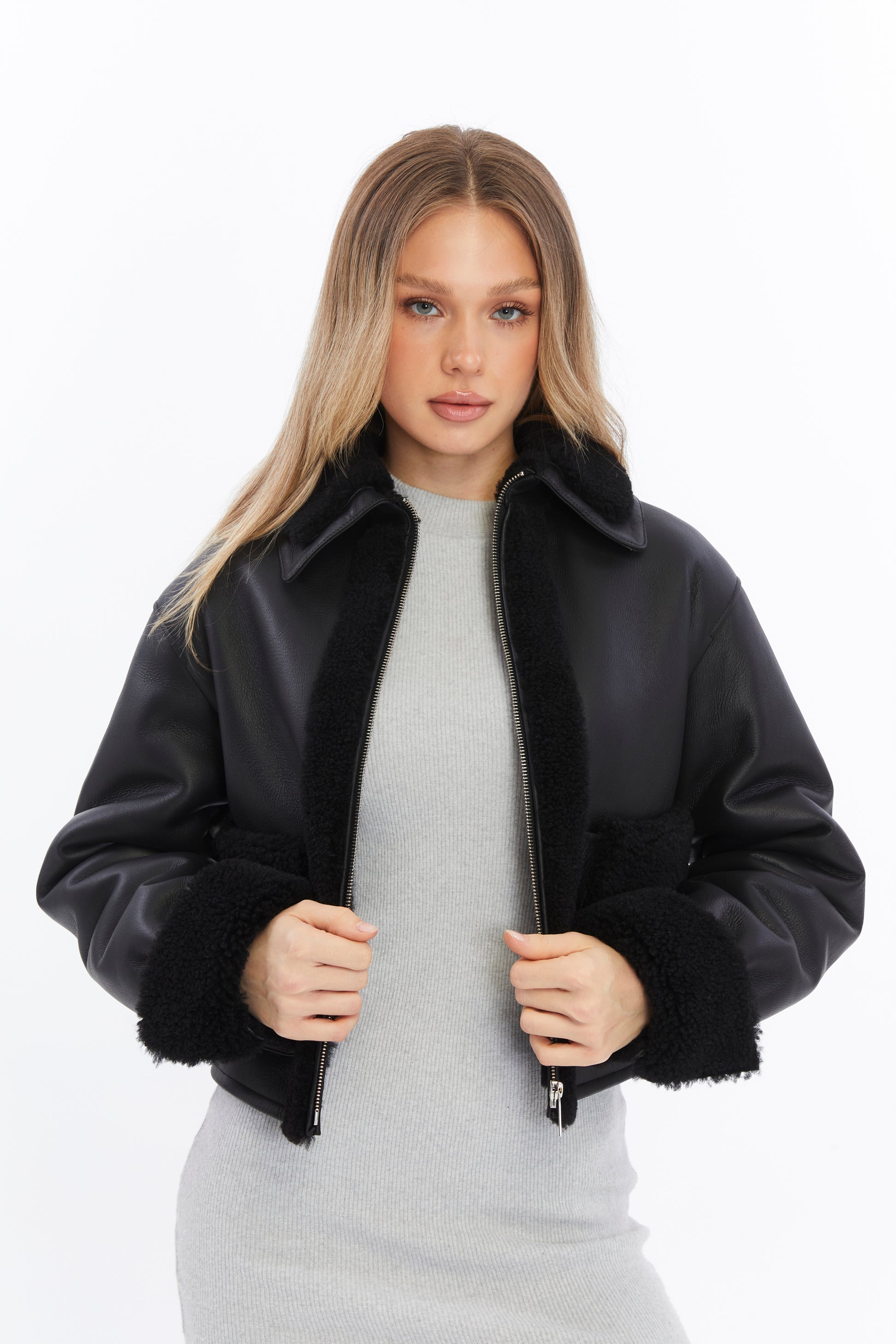 Women's Leather Shearling Jacket