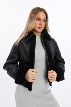 Image of Women's Leather Shearling Jacket