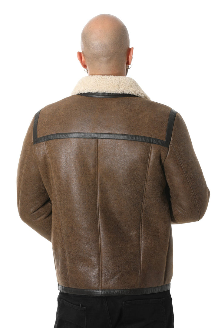 Brown sheepskin jacket - back view