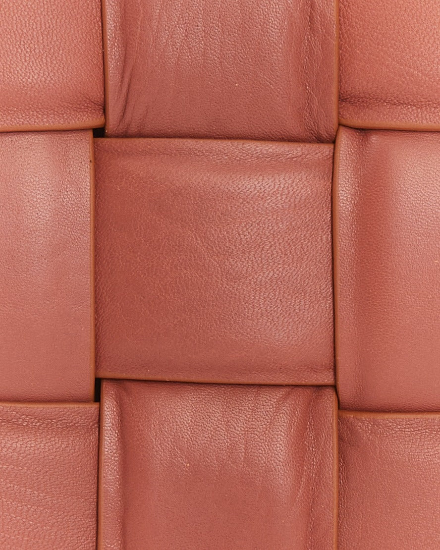 Cognac woven leather close-up