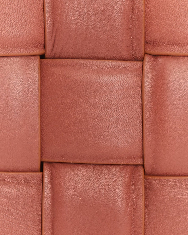 Cognac woven leather close-up
