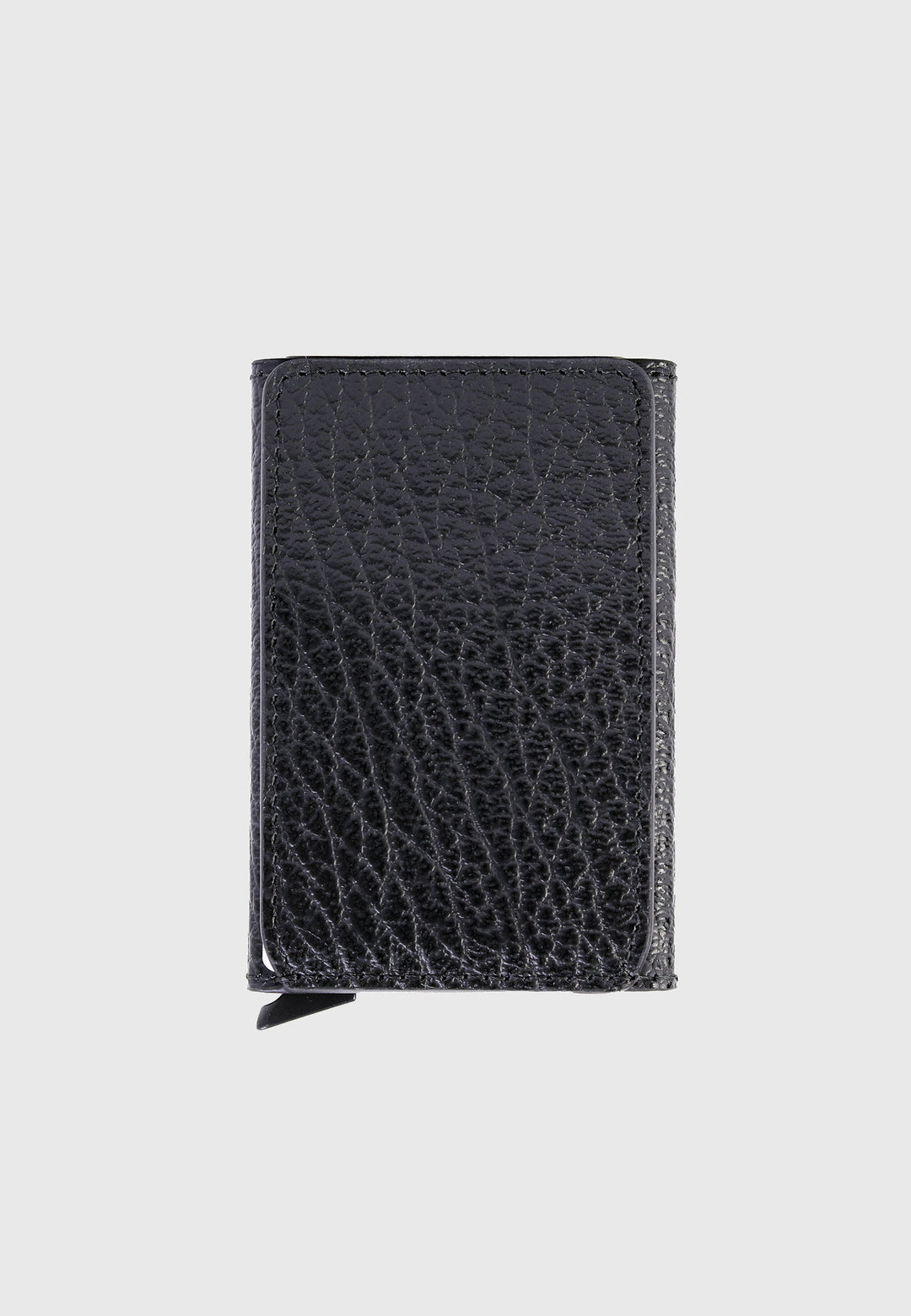 Black venous-pattern leather card holder