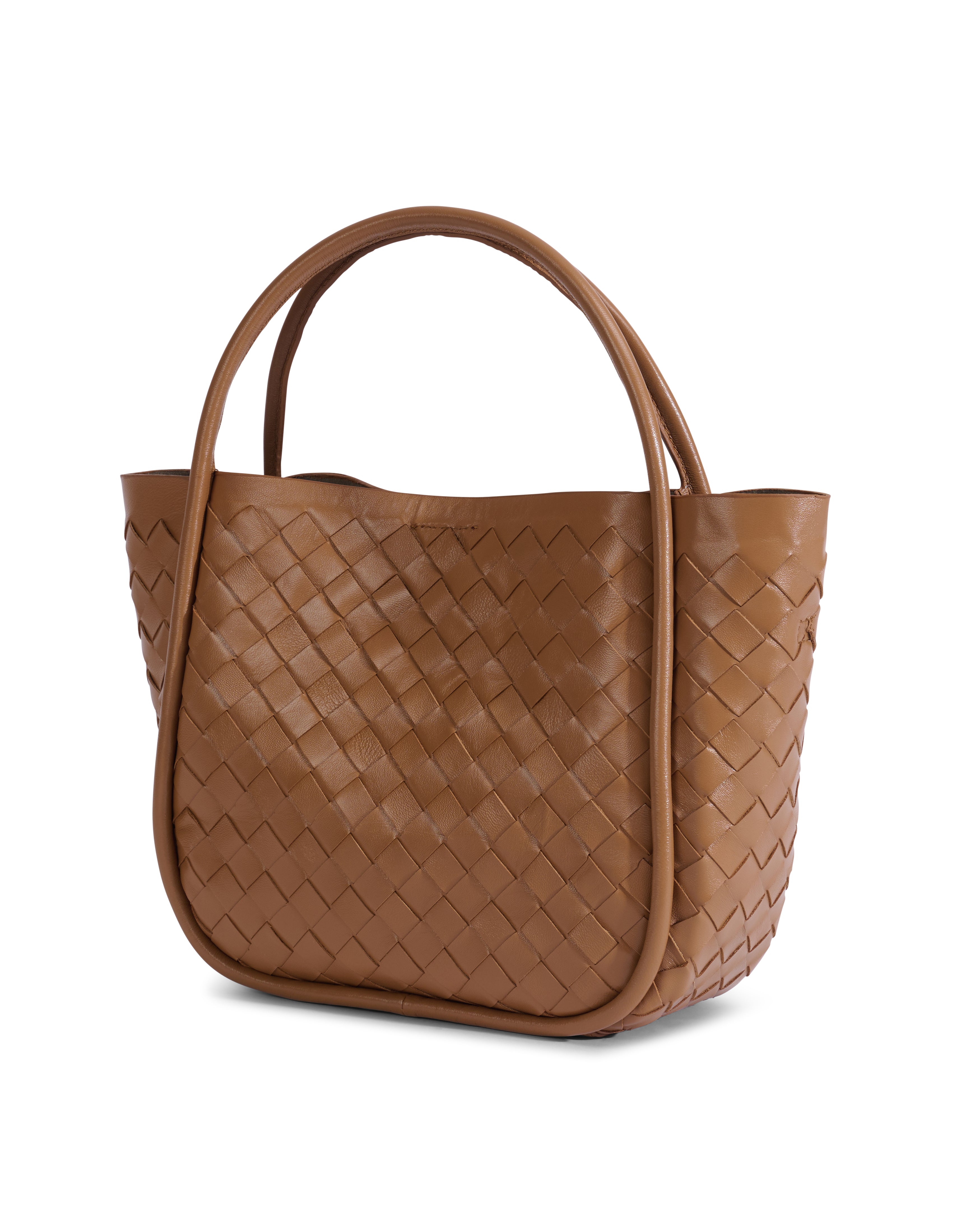 Portland Tan Woven Leather Top Handle Bag – FURNIQ UK