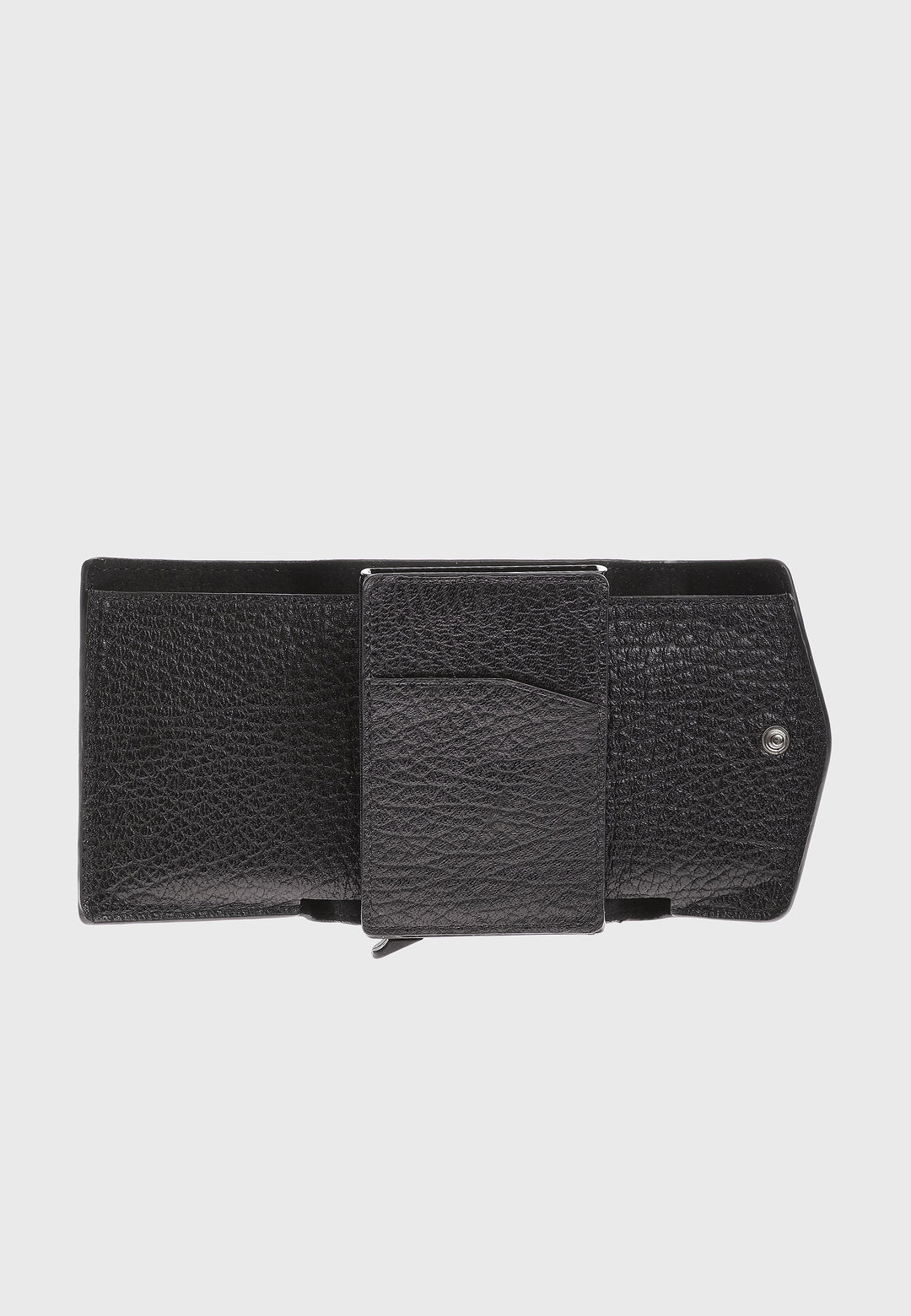 Black leather snap wallet