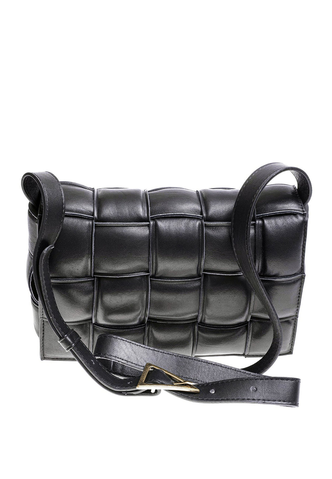 Black quilted leather crossbody bag