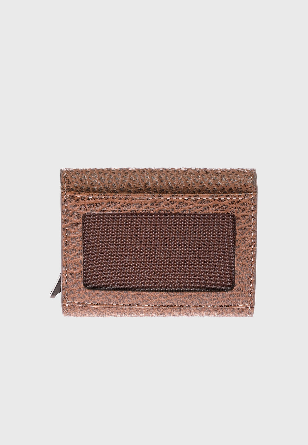 Brown venous-pattern leather card wallet