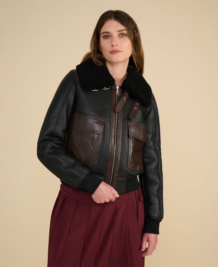 Mabel Black Shearling Jacket