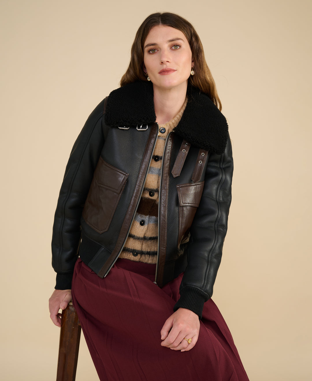 Mabel Black Shearling Jacket