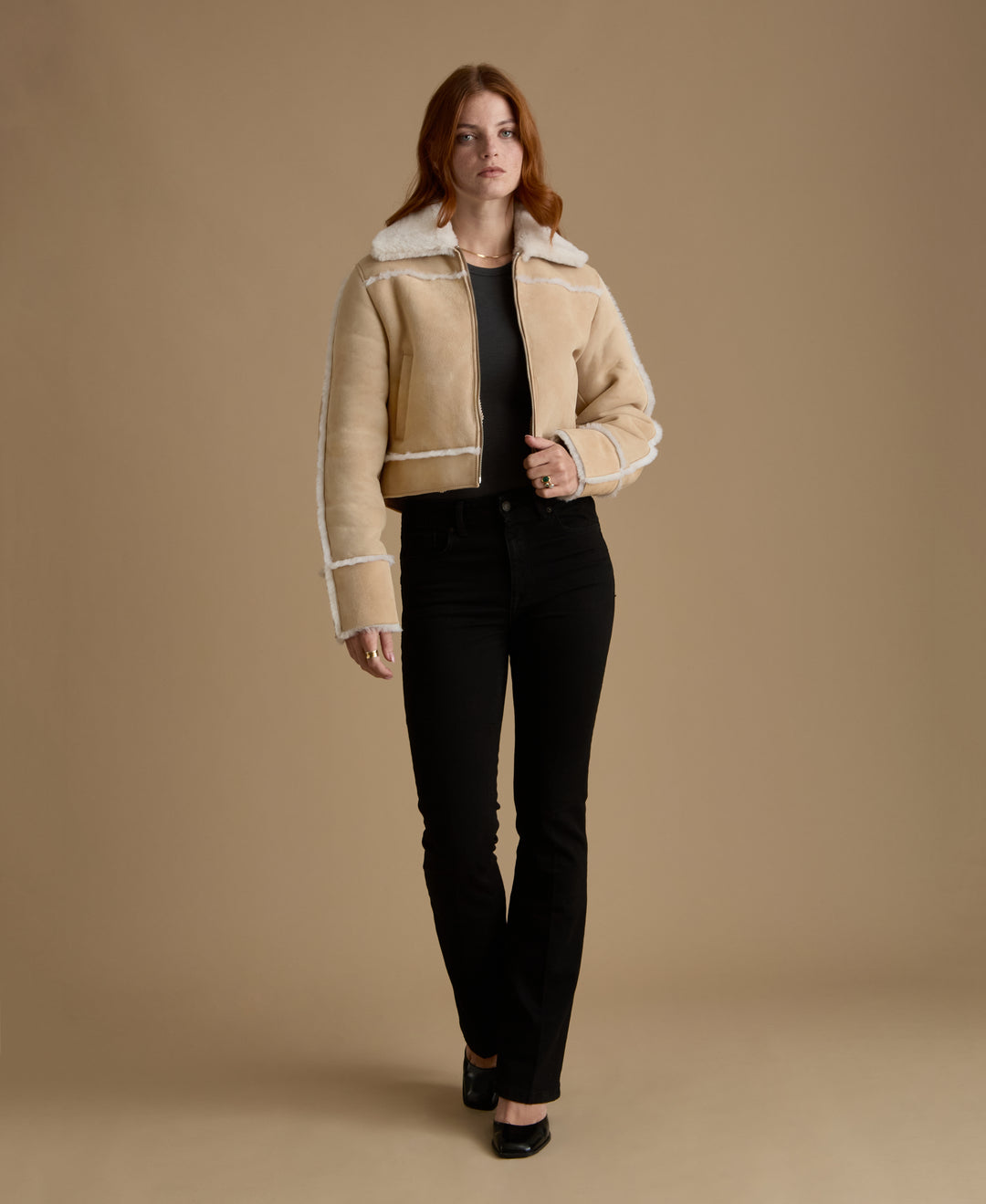 Clara Suede Shearling Jacket