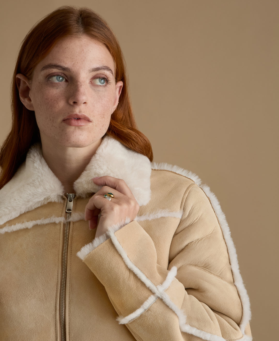 Clara Suede Shearling Jacket