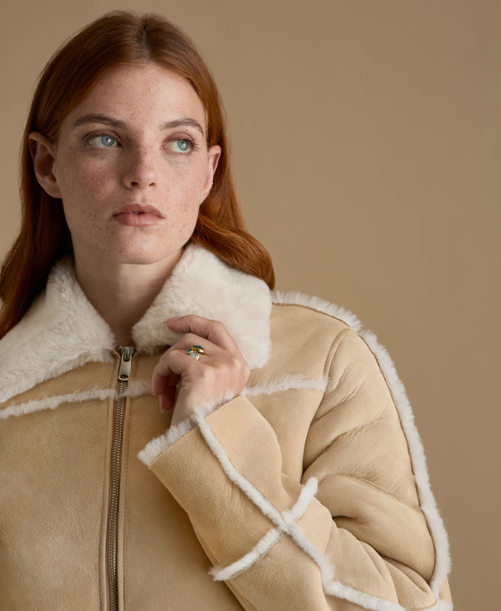 Clara Suede Shearling Jacket