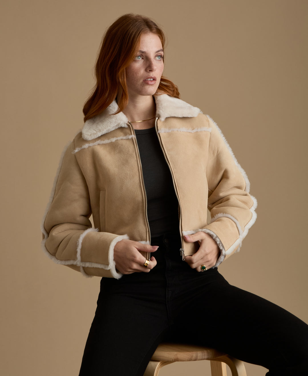Clara Suede Shearling Jacket