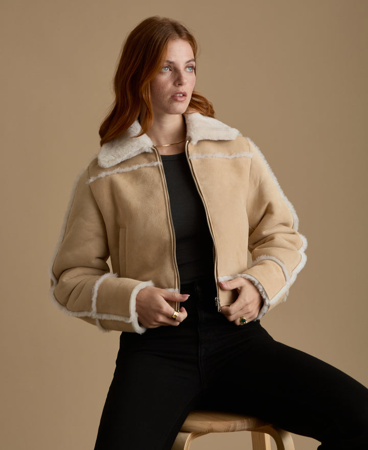 Clara Suede Shearling Jacket