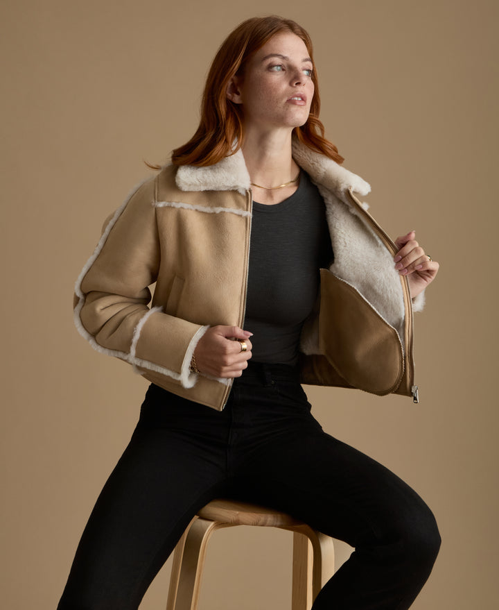 Clara Suede Shearling Jacket