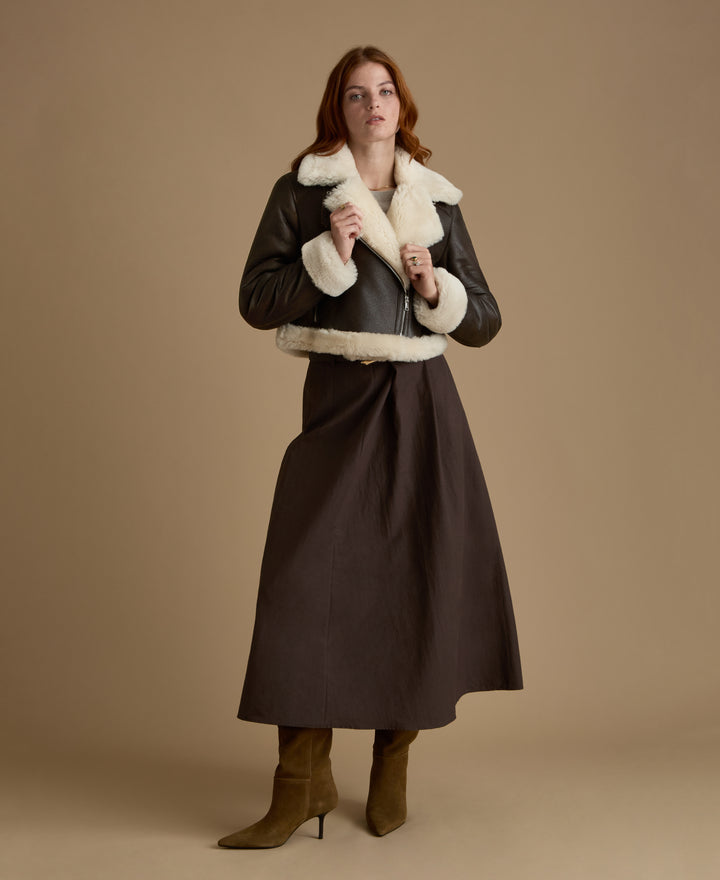 Sienna Leather Shearling Jacket