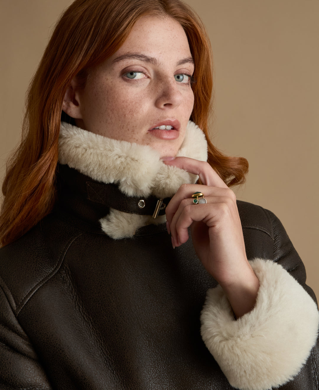 Sienna Leather Shearling Jacket