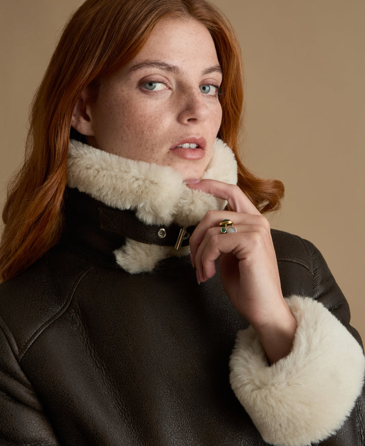 Sienna Leather Shearling Jacket