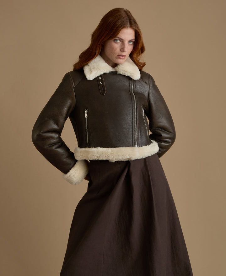 Sienna Leather Shearling Jacket