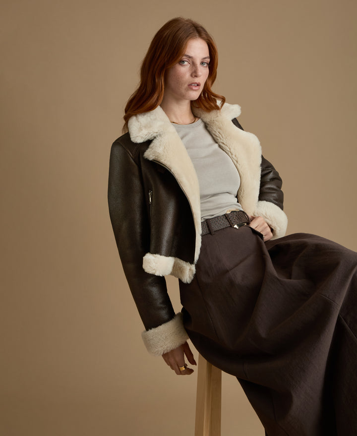 Sienna Leather Shearling Jacket