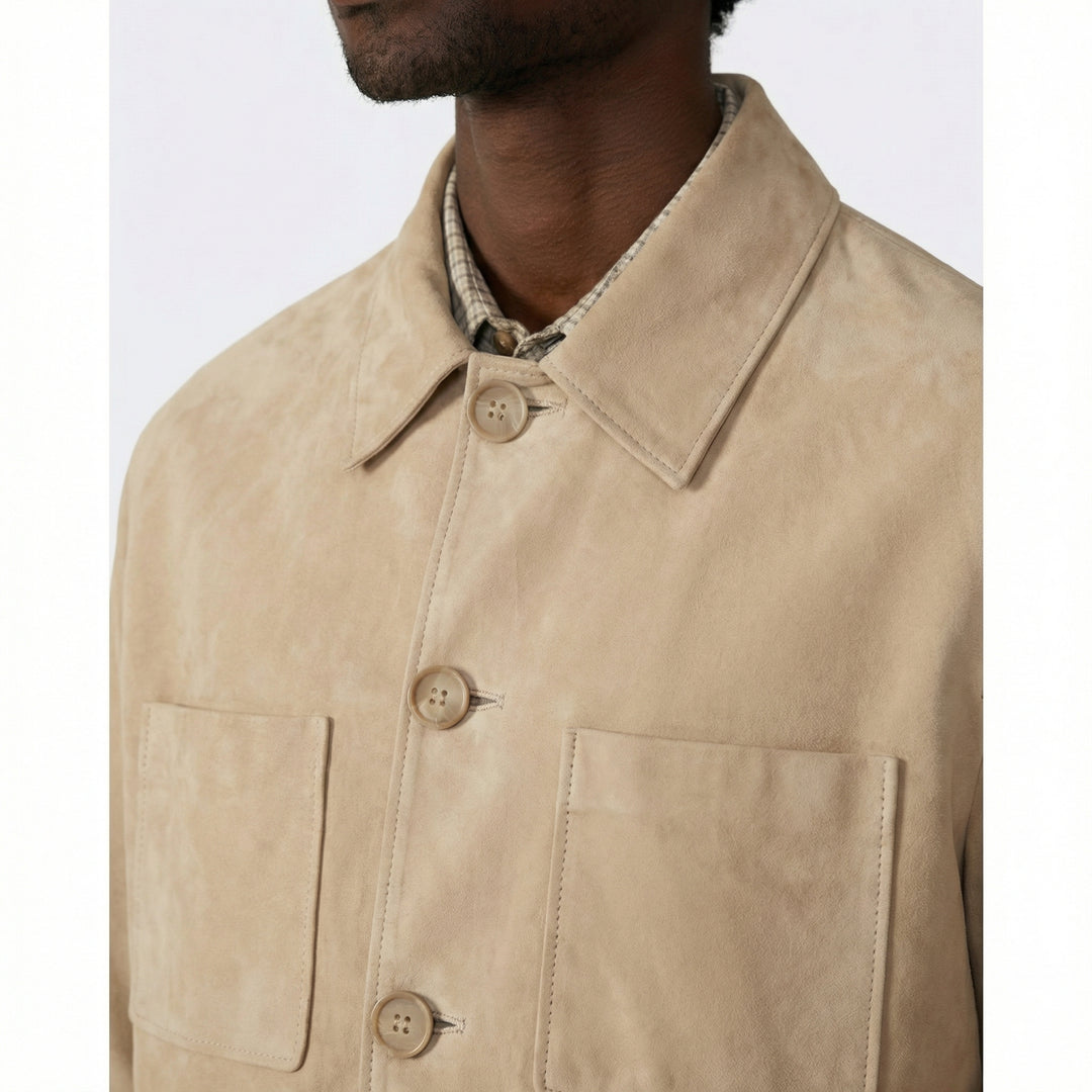 Jocket Bedge Color Beckett Beige Suede Chore Jacket | FURNIQ UK
