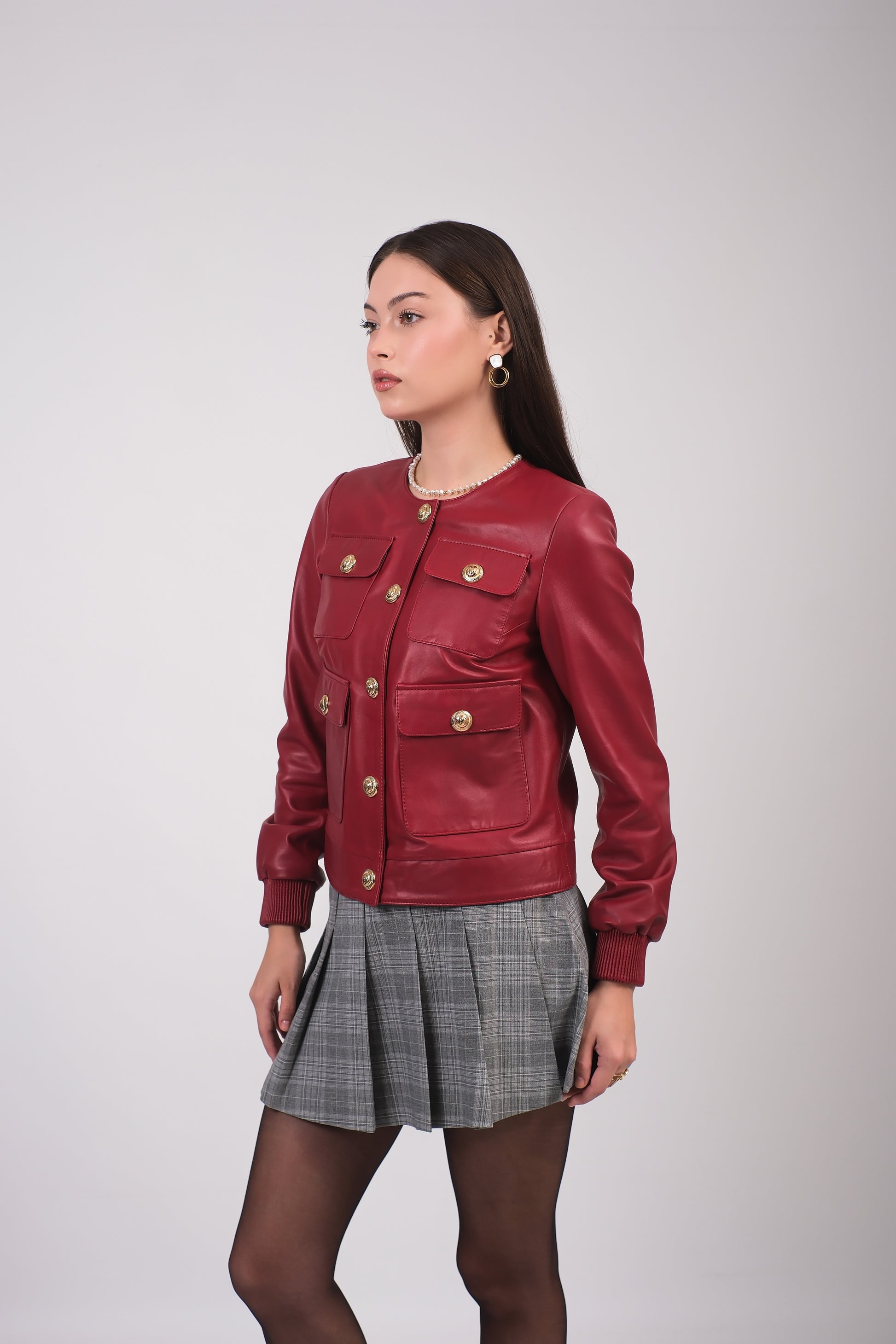 Women's Leather Jacket, Red