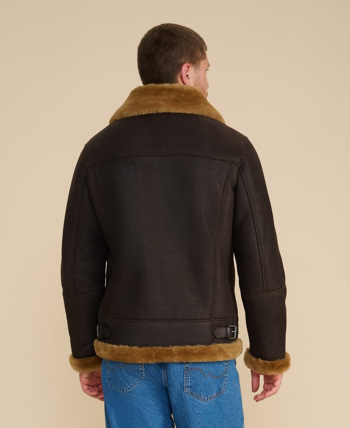 Rupert Suede Shearling Aviator Jacket