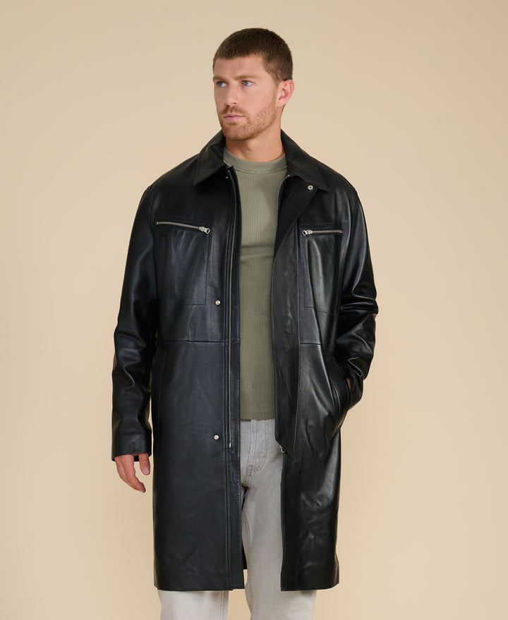 Camden Leather Trench Coat