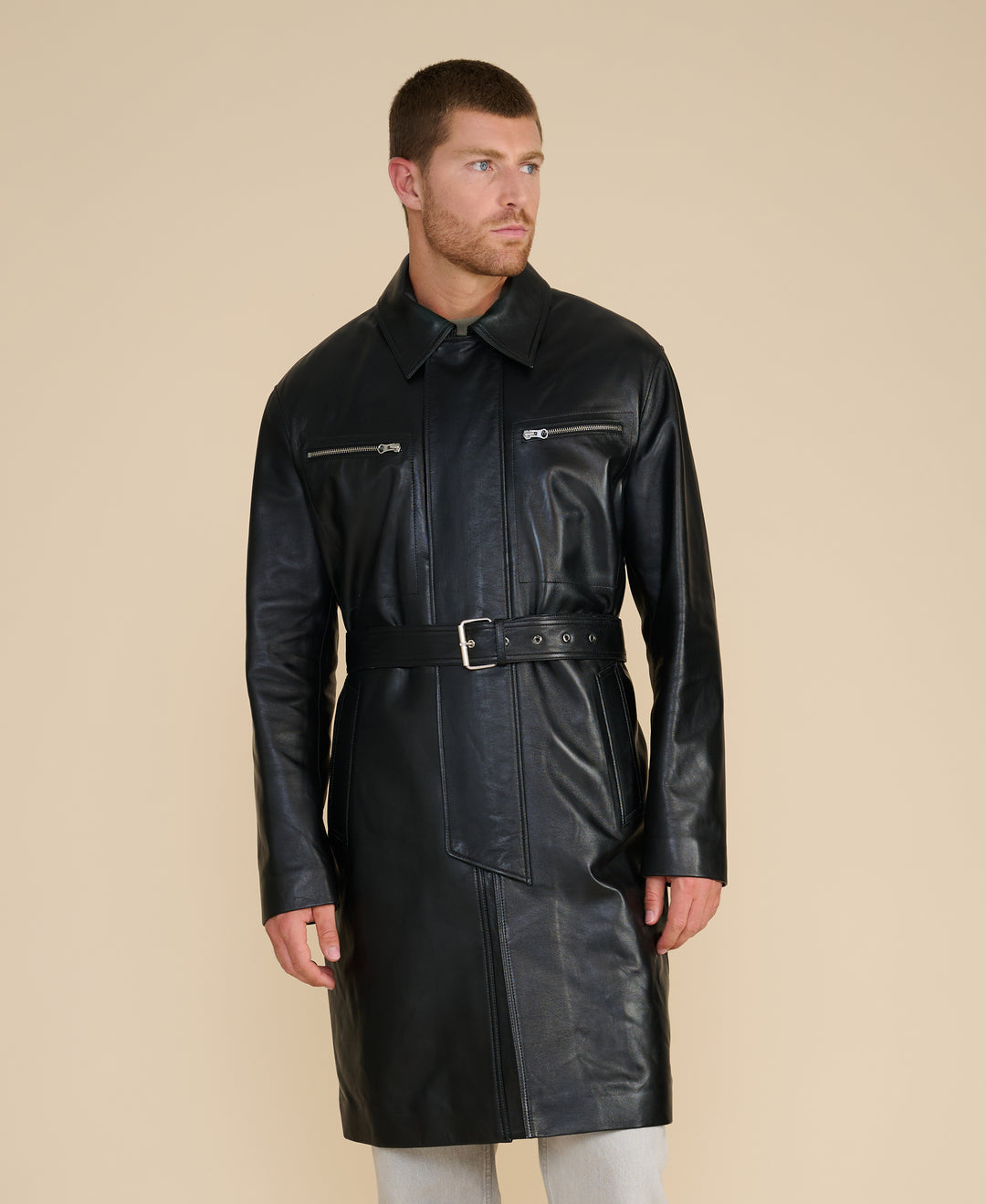 Camden Leather Trench Coat