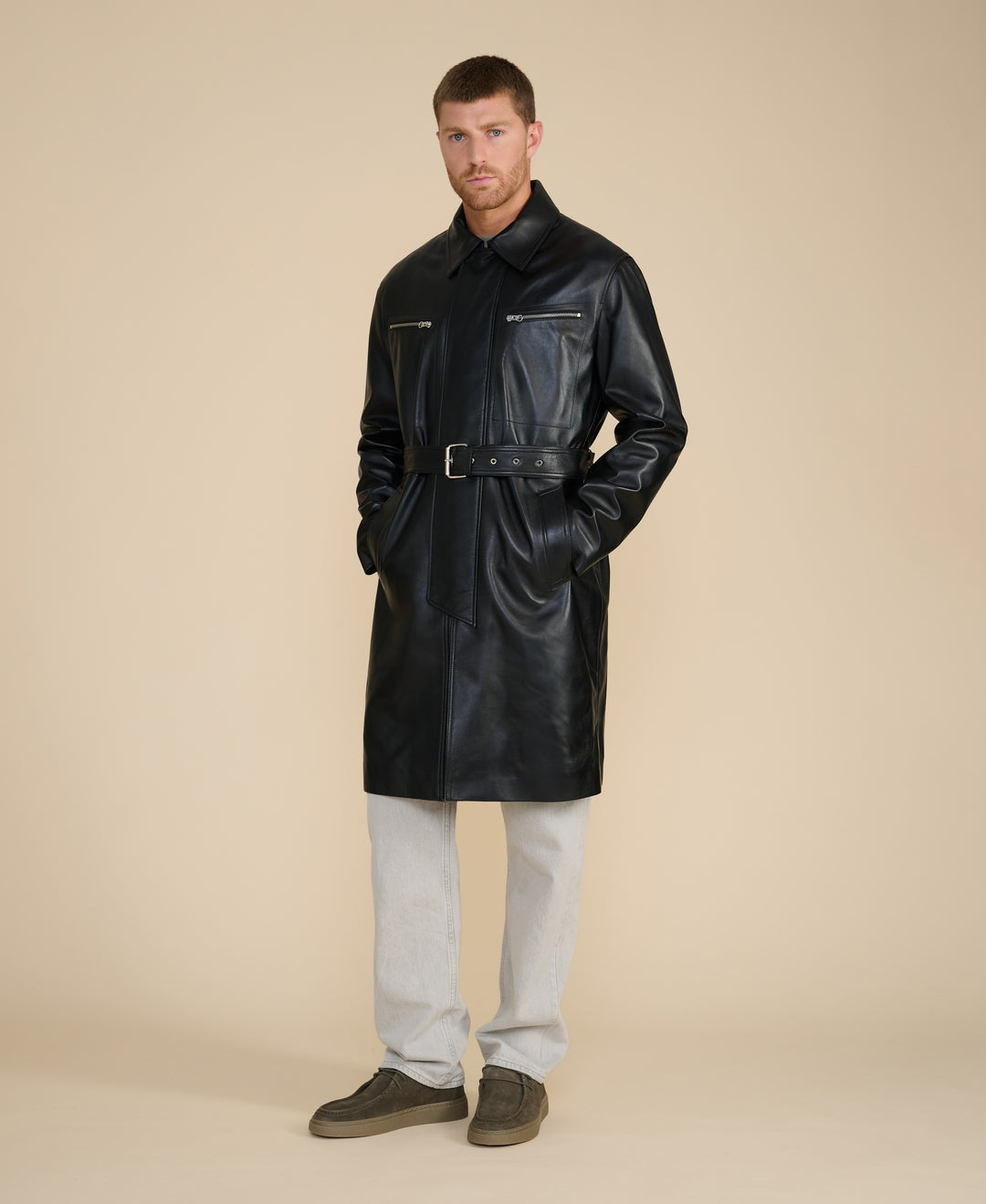 Camden Leather Trench Coat