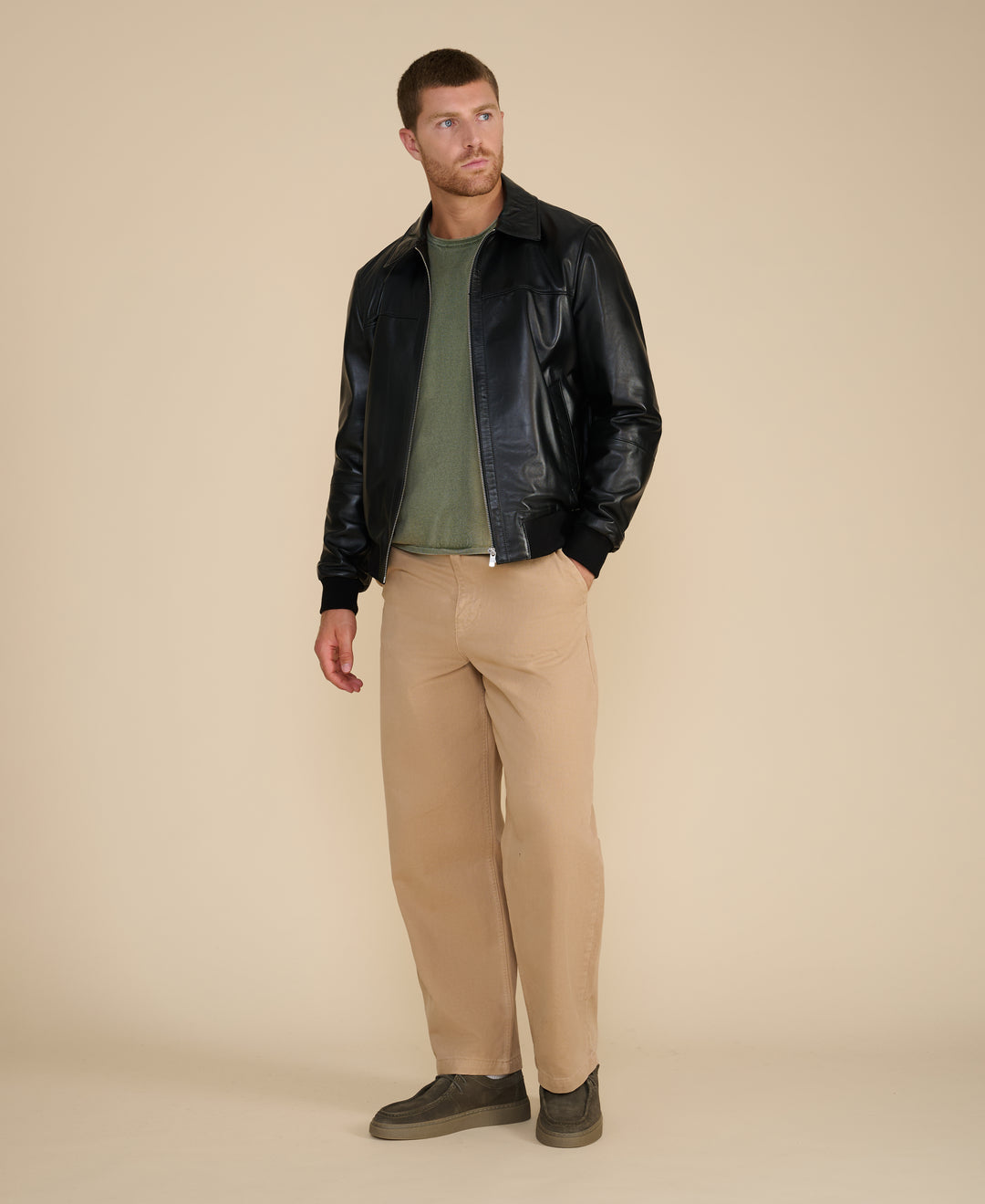 Mason Leather Bomber Jacket