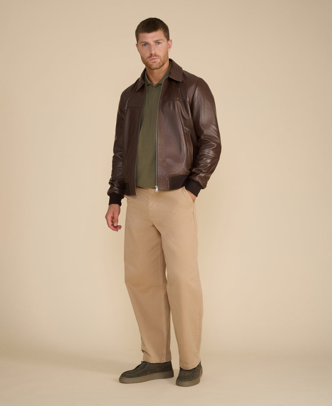 Mason Leather Bomber Jacket
