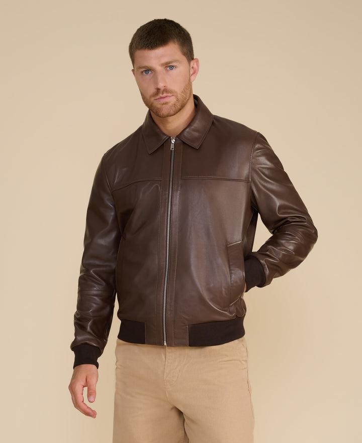 Mason Leather Bomber Jacket