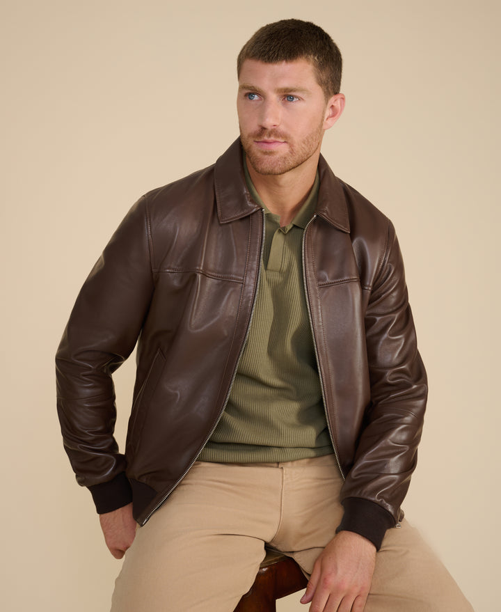 Mason Leather Bomber Jacket