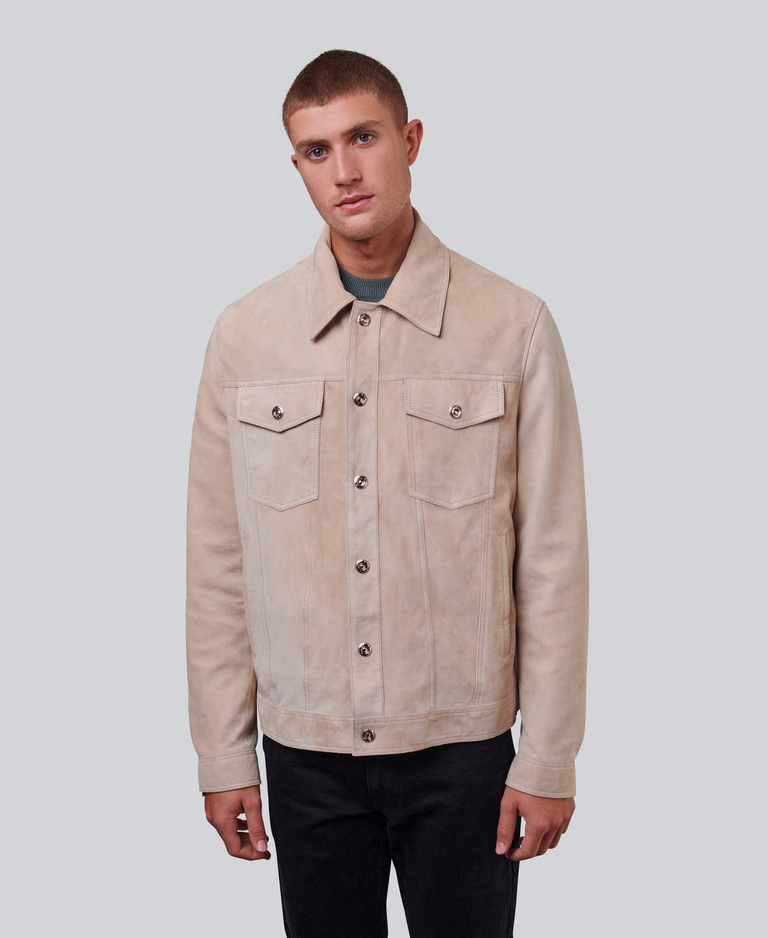 Enzo Beige Suede Shirt Jacket