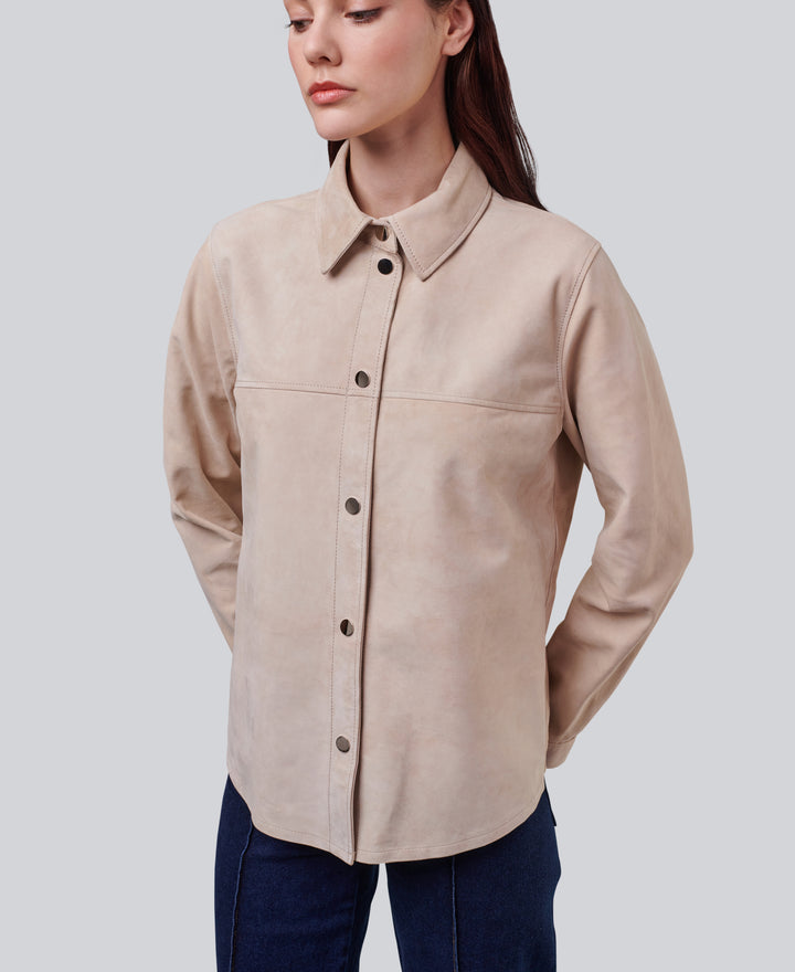 Sabine Beige Suede Shirt