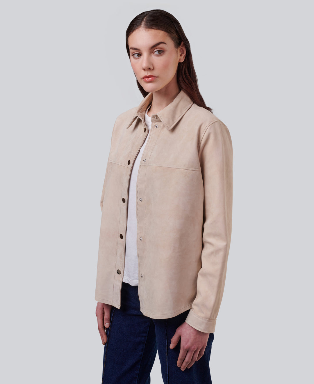 Sabine Beige Suede Shirt