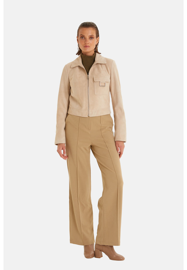 Women's Fashion Jacket, Suede Beige