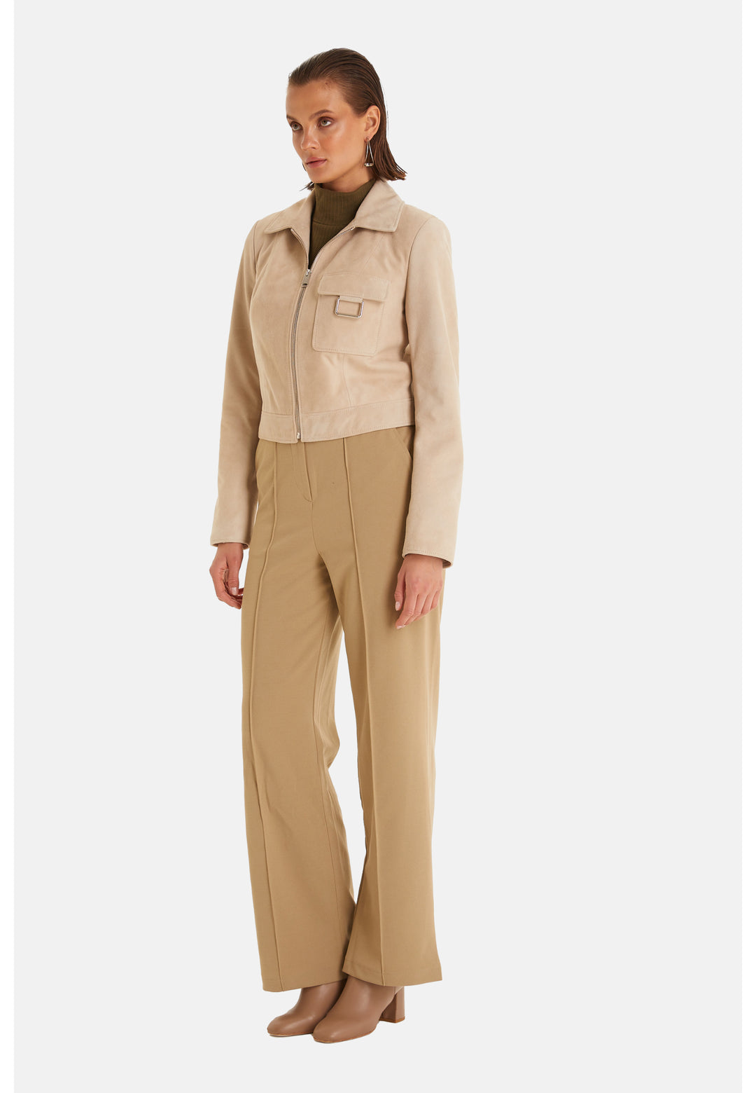 Women's Fashion Jacket, Suede Beige