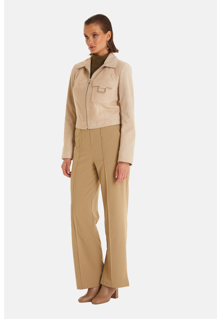 Women's Fashion Jacket, Suede Beige