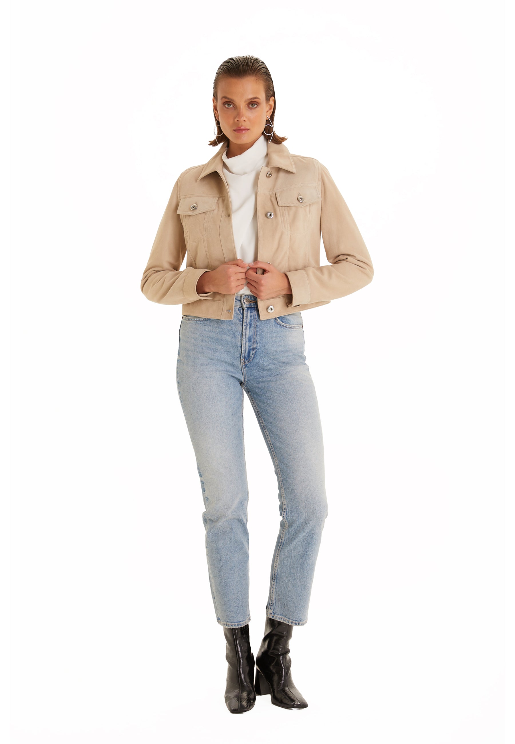 Authentic Western Suede Jacket, Beige